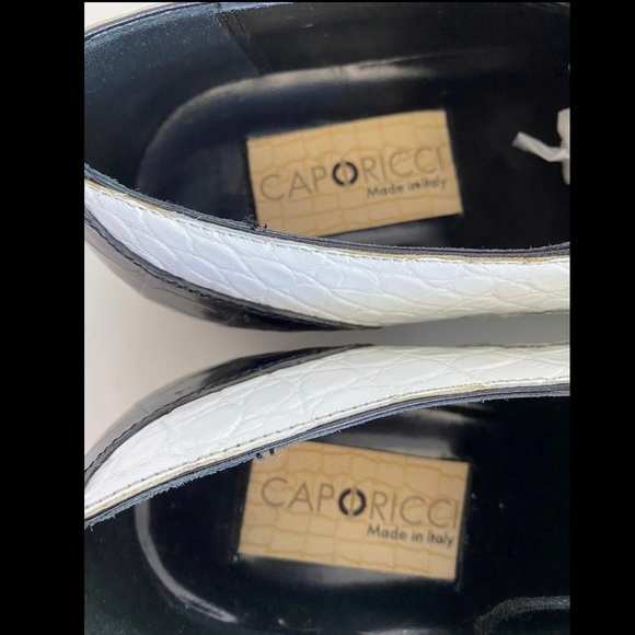 Caporicci 203 Alligator Split Toe Loafers Black / White - Picture 10 of 14
